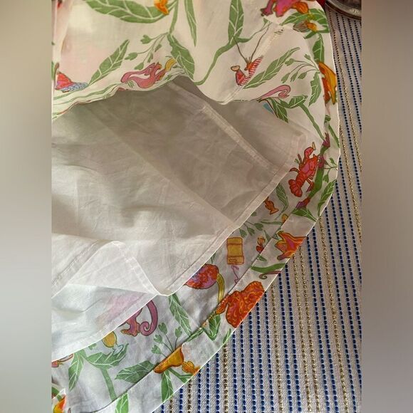 ModCloth Midi Skirt Women Size 4 Tropical Print Multicolor  Belt Lined NEW - Picture 11 of 16
